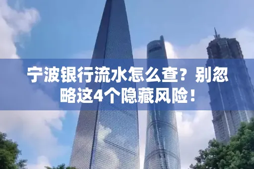 宁波银行流水怎么查？别忽略这4个隐藏风险！