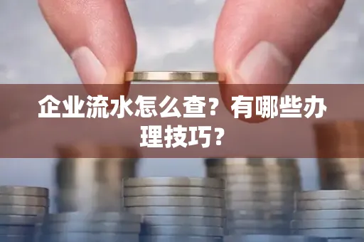 企业流水怎么查？有哪些办理技巧？